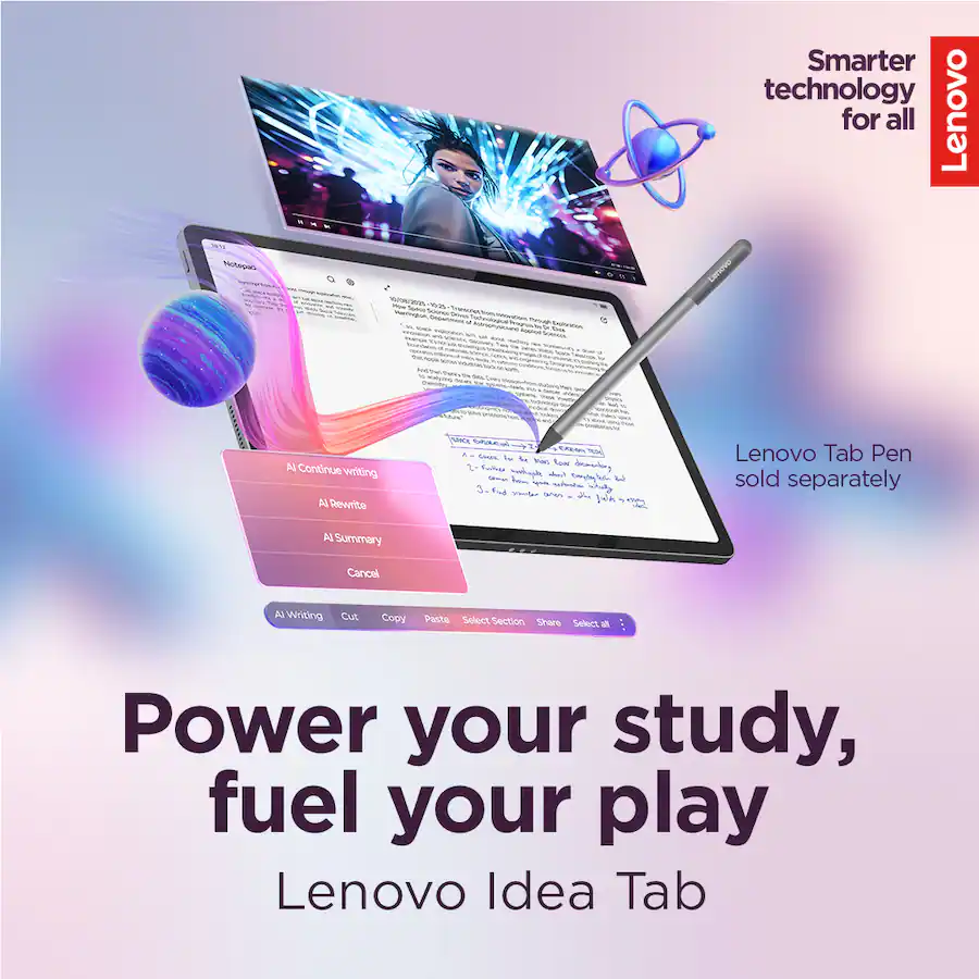Lenovo - Idea Tab - 11" 2.5K Tablet - 4GB RAM - 128GB UFS - Luna Grey - Image 2